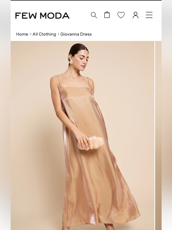 Few Moda Dresses & Skirts - CAARA Slip Dress in Warm Beige light rose metallic tint  NEW medium size